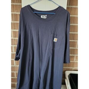 TWO Carhartt Pocket Shirt Mens 3XL Blue Short Sleeve Workwear Loose Fit‎ XXXL